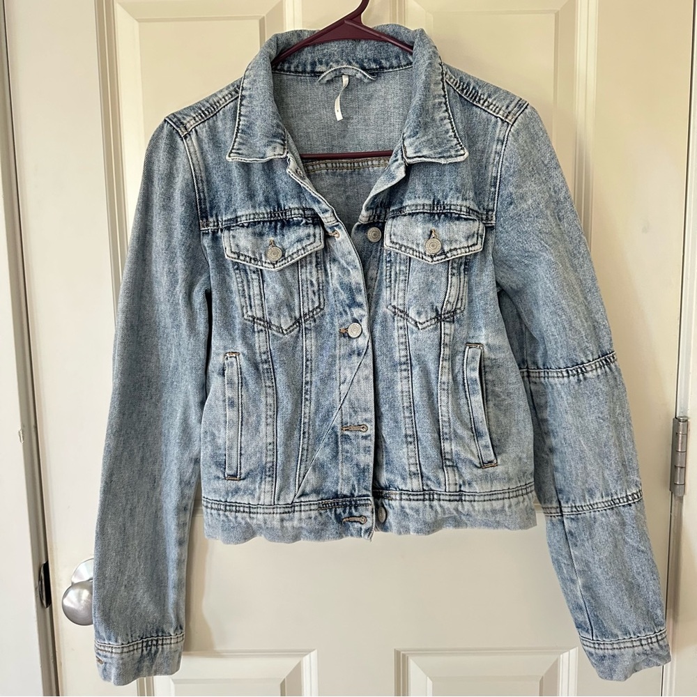 Free People Rumors Light Wash Denim jacket